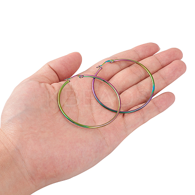 304 Stainless Steel Big Hoop Earrings EJEW-F105-04M-1