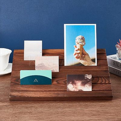 7-Slot Wooden Place Card Display Stands ODIS-WH0029-52C-1