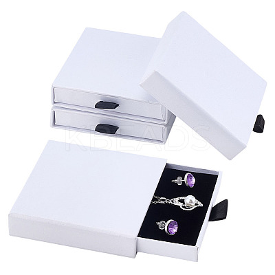 Cardboard Jewelry Set Drawer Boxes CON-WH0099-76C-1