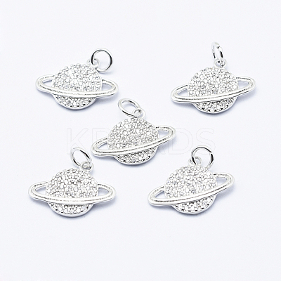 Brass Micro Pave Cubic Zirconia Pendants ZIRC-G130-21P-NR-1