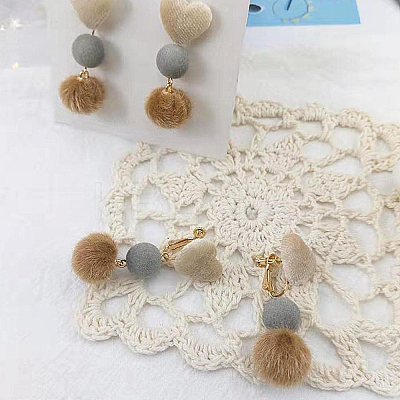 Faux Mink Fur Covered Charms WOVE-PH0001-15-1