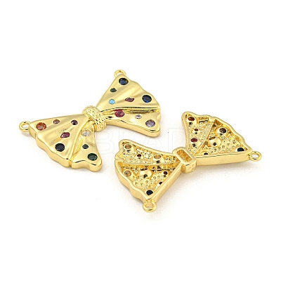 Bowknot Rack Plating Brass Micro Pave Colorful Cubic Zirconia Pendants KK-Z053-06G-1