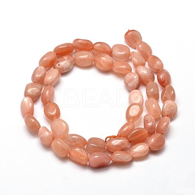 Natural Sunstone Nuggets Beads Strands X-G-J335-18-1