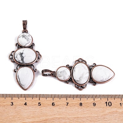 Natural Howlite Pendants G-Q158-04-12-1
