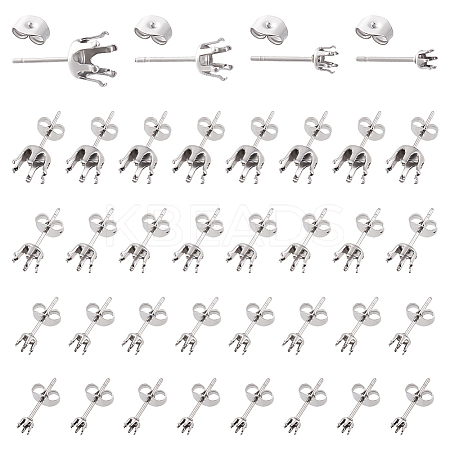 120Pcs 304 Stainless Steel Post Stud Earring Settings STAS-ME0001-29-1