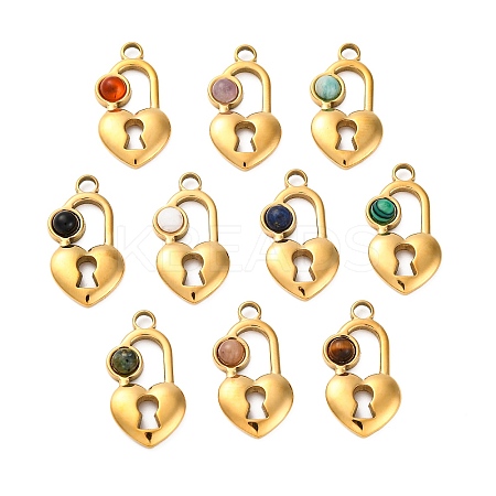 Natural Mixed Stone Pendants STAS-Z100-07G-1