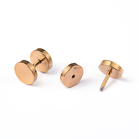 Flat Round 304 Stainless Steel Barbell Cartilage Earrings X-EJEW-L164-05G-1
