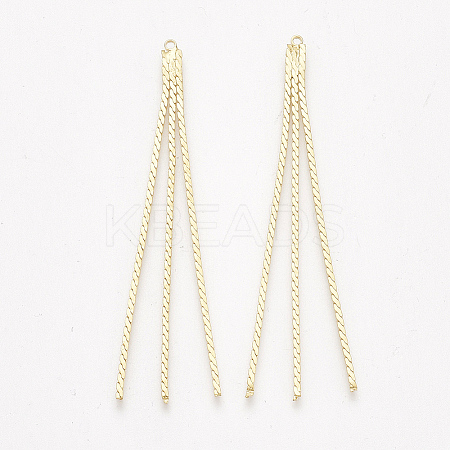 Brass Serpentine Chain Tassel Big Pendants X-KK-T035-133G-1