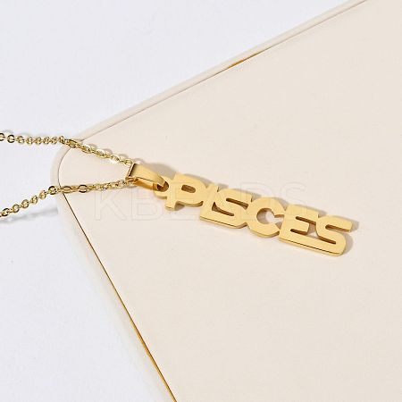 304 Stainless Steel Word Constellation Pendant Necklaces FS-WGAAB2A-02-1