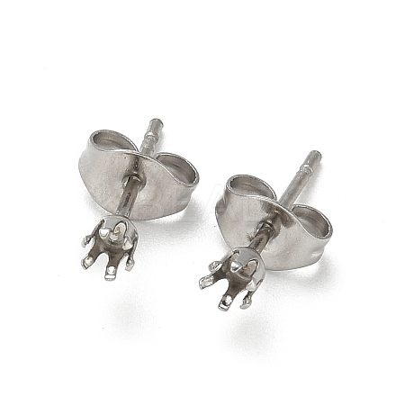 316 Surgical Stainless Steel Stud Earring Findings STAS-Z118-03P-06-1