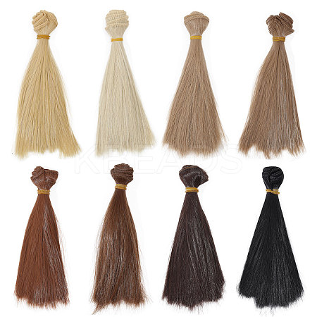 8Pcs 8 Colors PP Doll Wig Hair AJEW-GL0002-34B-1