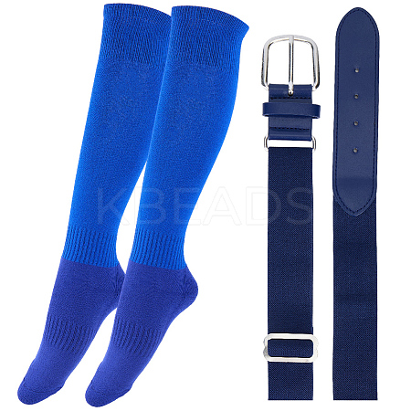 1 Pair Polycotton Solid Color Football Socks AJEW-CL0001-33C-1