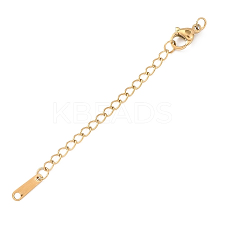 304 Stainless Steel Chain Extender with Teardrop Charms STAS-G383-08G-1