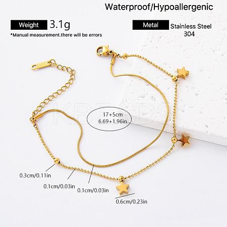 304 Stainless Steel 2-Strand Bracelets for Women FO9135-2-1
