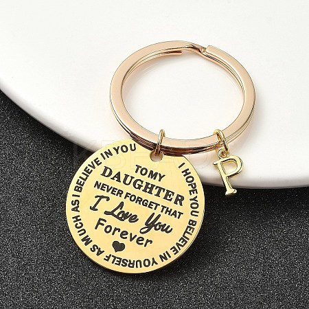 Valentine's Day Brass & 201 Stainless Steel Keychain KEYC-YW00097-16-1