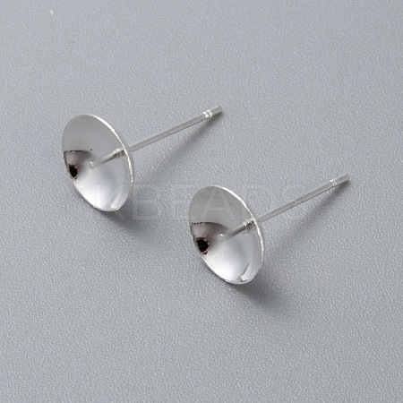 304 Stainless Steel Stud Earring Findings STAS-H436-25S-8mm-1