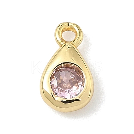 Brass Micro Pave Cubic Zirconia Charms KK-G548-20G-03-1