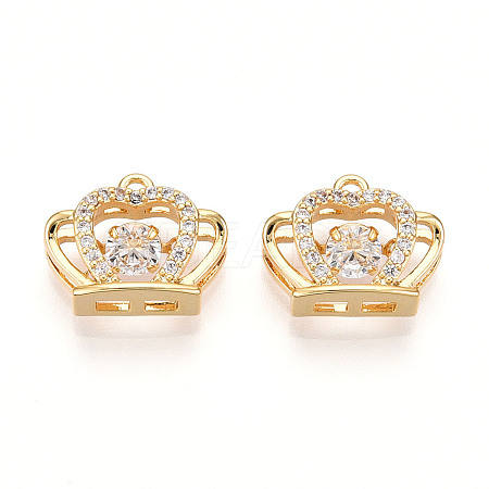 Brass Micro Pave Cubic Zirconia Charms KK-N261-90G-1