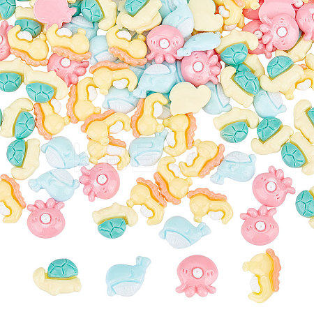 120Pcs 4 Style Luminous Resin Cabochons MRMJ-OC0003-74-1