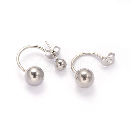 Tarnish Resistant 304 Stainless Steel Stud Earrings EJEW-I196-07A-1