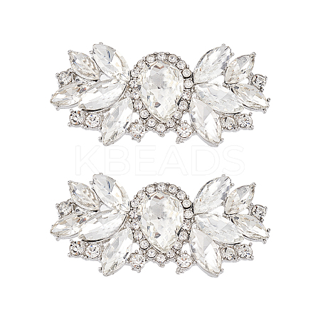 2Pcs Alloy Rhinestone Shoe Decorations AJEW-FG0003-73B-1