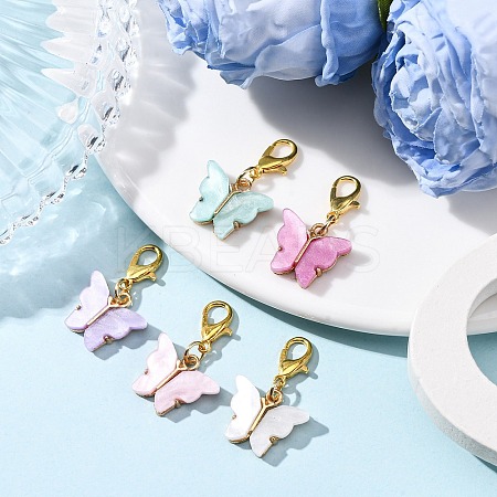 Acrylic Butterfly Pendant Decorations HJEW-JM04068-1