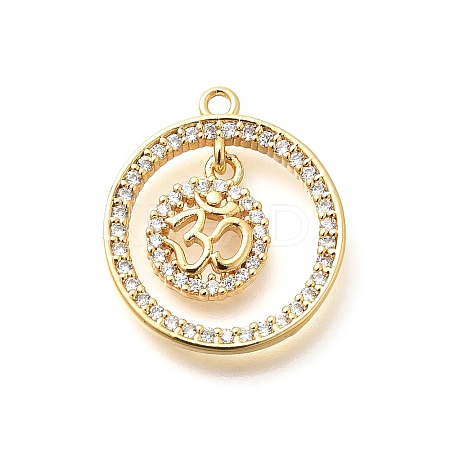 Brass Micro Pave Cubic Zirconia Pendants KK-G519-07G-01-1