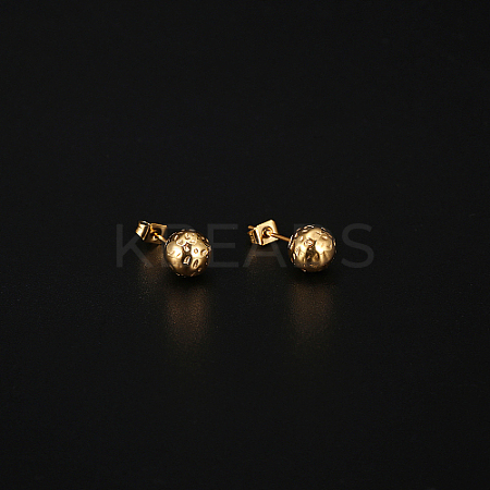304 Stainless Steel Round Ball Stud Earrings for Women GN4839-1