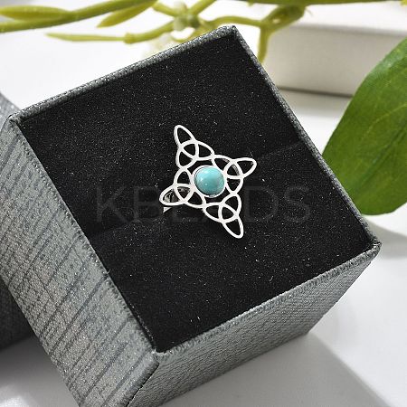 Synthetic Turquoise Finger Rings LS-RJEW-I110-02P-01-1