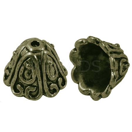 Tibetan Style Alloy Bead Caps LS-TIBEB-EA9700YKG-AB-FF-1