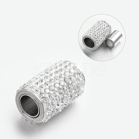 304 Stainless Steel Magnetic Clasps with Glue-in Ends LS-STAS-L131-06B-1
