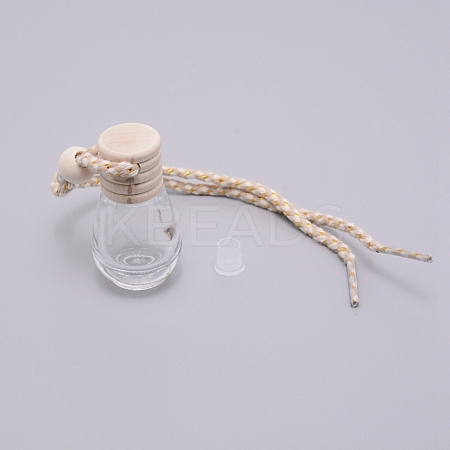 Car Hanging Air Freshener Light Blub Shape Glass Bottles DJEW-WH0007-34-1