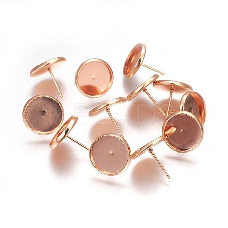 304 Stainless Steel Stud Earrings Findings STAS-P227-38RG-A-1