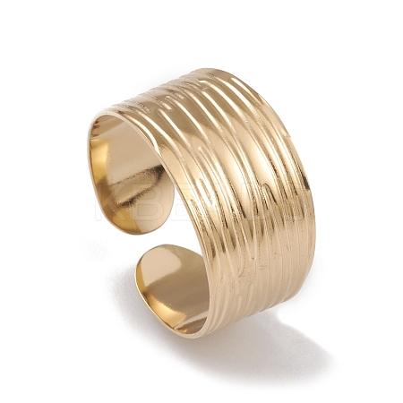 Ion Plating(IP) 304 Stainless Steel Cuff Rings RJEW-G285-84G-1