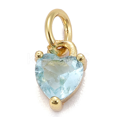 Brass Micro Pave Cubic Zirconia Charms KK-P192-08-G05-1