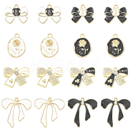 16Pcs 8 Styles Alloy Enamel Charms ENAM-YW0006-97-1