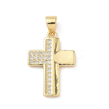 Brass Micro Pave Cubic Zirconia Pendants KK-D426-15C-G-1