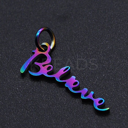 Ion Plating(IP) 201 Stainless Steel Pendants STAS-N090-T871-1