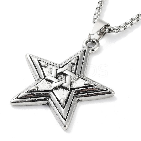 Tibetan Style Alloy Pendant Necklaces NJEW-P284-05AS-1