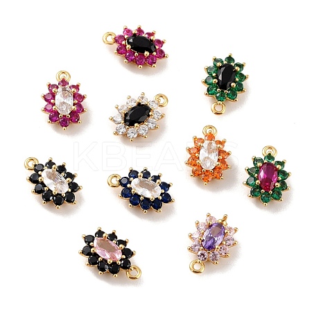 Eco-Friendly Brass Micro Pave Cubic Zirconia Charms ZIRC-C027-12G-RS-1