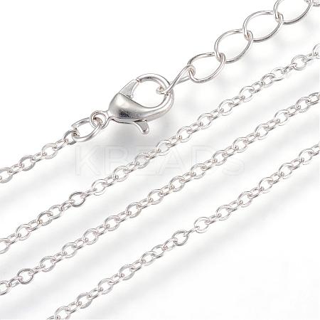 Iron Cable Chains Necklace Making MAK-R016-45cm-P-1