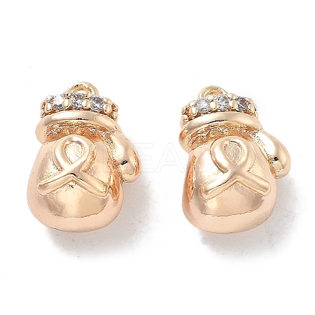 Brass Micro Pave Cubic Zirconia Charms KK-M102-55G-1