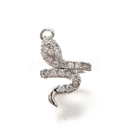 Brass Micro Pave Cubic Zirconia Charms KK-C085-17P-1