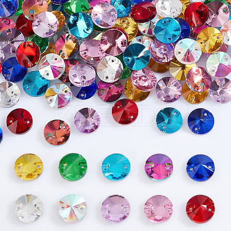 120Pcs 10 Colors Cone Shape Sew on Rhinestones GLAA-GA0001-57A-1