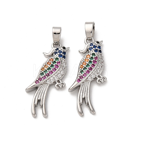 Brass Micro Pave Cubic Zirconia Pendants KK-F903-04P-1