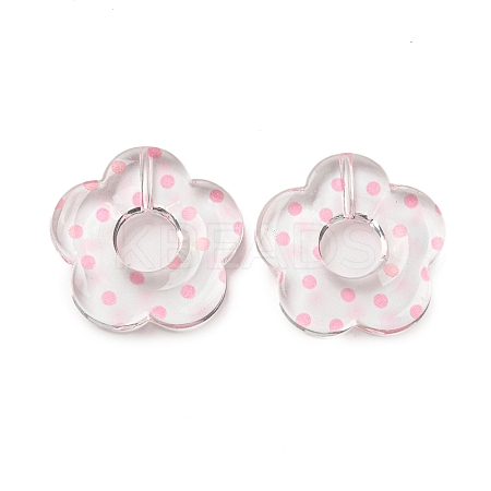 Transparent Printed Acrylic Beads OACR-H124-05B-02-1