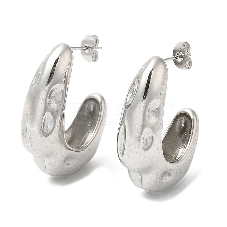 Non-Tarnish 304 Stainless Steel Twist Arch Stud Earrings EJEW-B026-12P-1