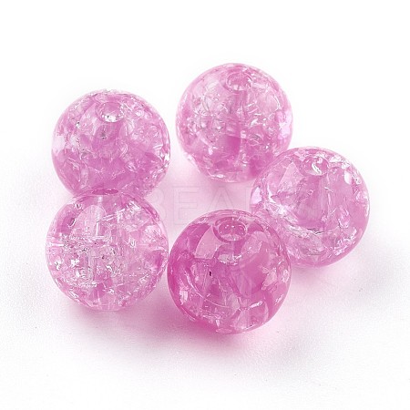 Transparent Crackle Acrylic Beads LS-MACR-E025-24G-8mm-1