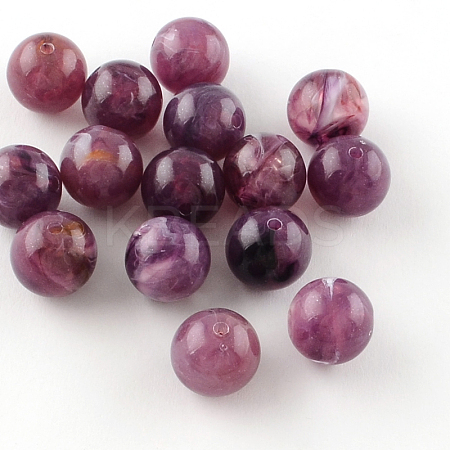Round Imitation Gemstone Acrylic Beads OACR-R029-14mm-21-1