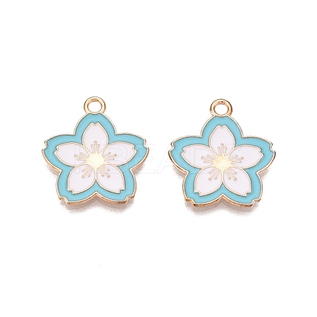 Light Gold Plated Alloy Enamel Pendants PALLOY-N176-28A-RS-1